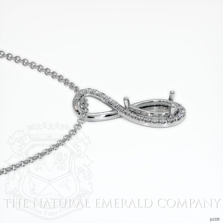 18K White Gold Pave Pendant Setting