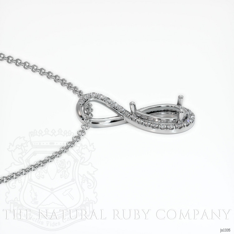 18K White Gold Pave Pendant Setting