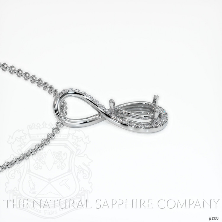 18K White Gold Pave Pendant Setting