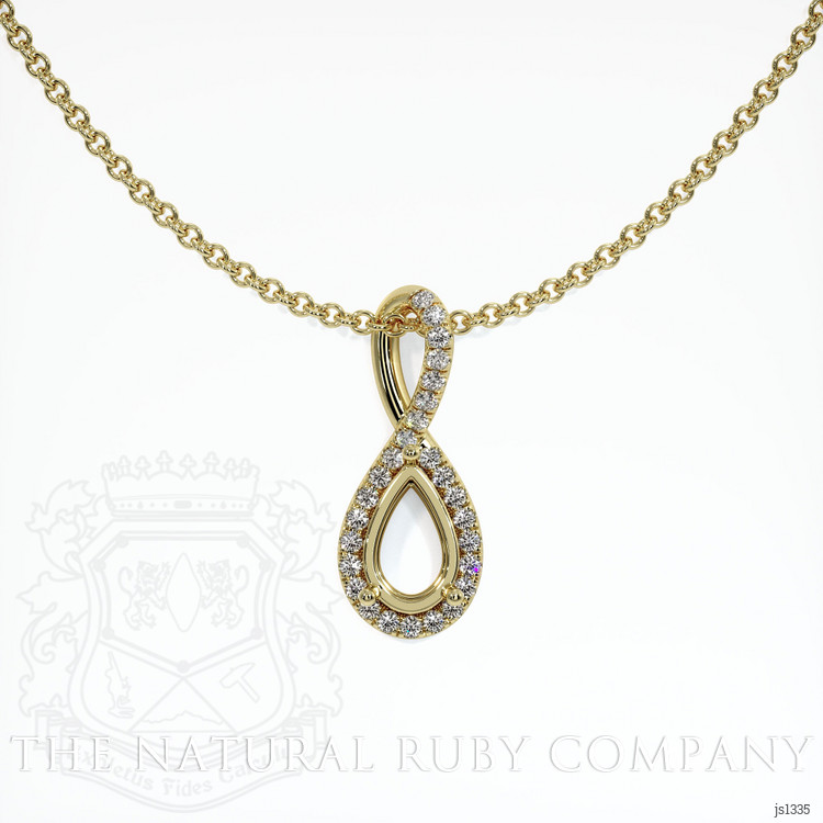 14K Yellow Gold Pave Pendant Setting