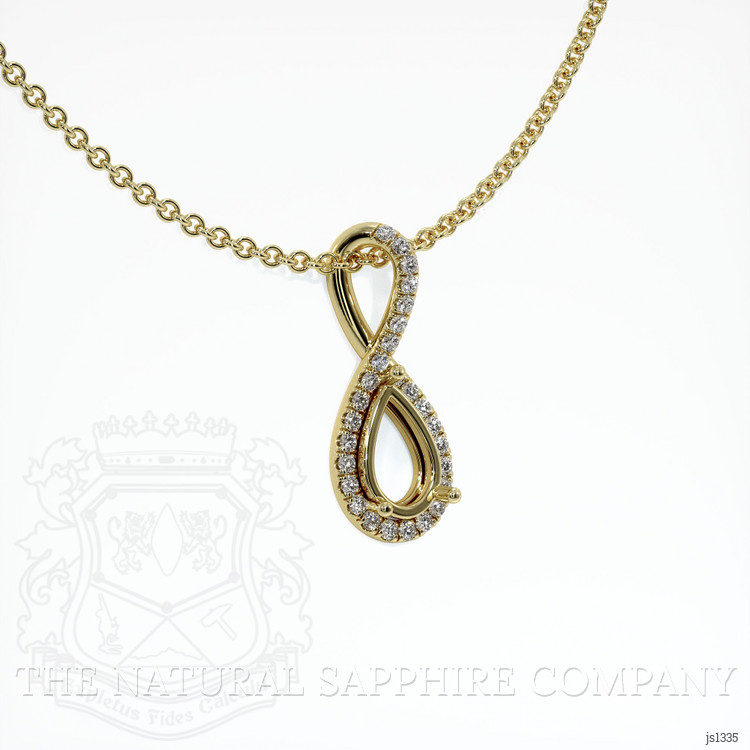 14K Yellow Gold Pave Pendant Setting