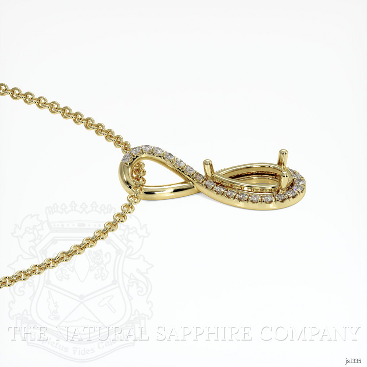 14K Yellow Gold Pave Pendant Setting