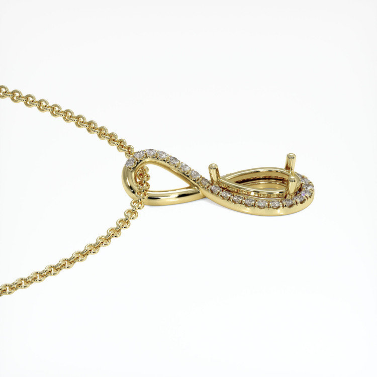 14K Yellow Gold Pave Pendant Setting