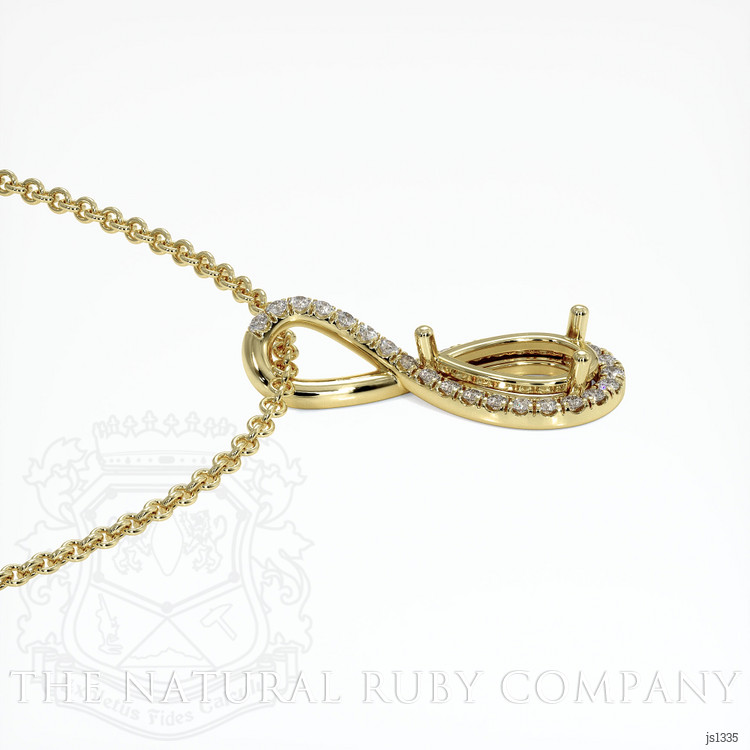 14K Yellow Gold Pave Pendant Setting