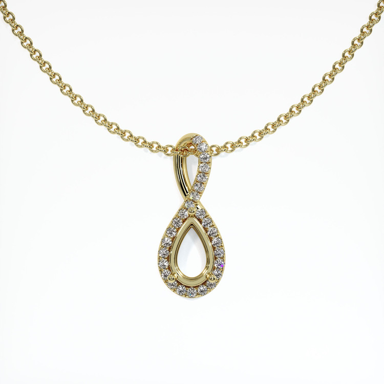 18K Yellow Gold Pave Pendant Setting