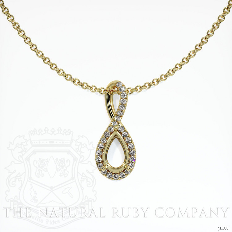 18K Yellow Gold Pave Pendant Setting