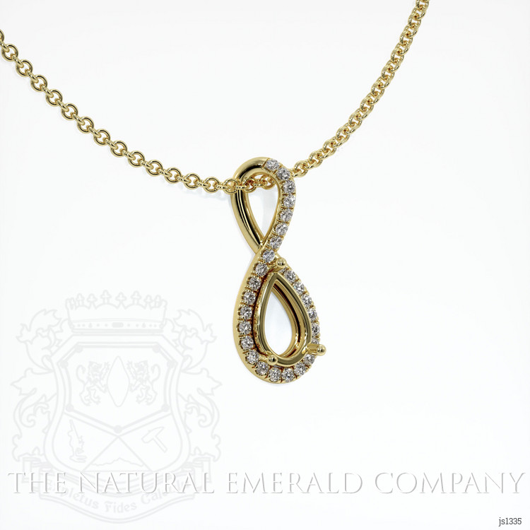 18K Yellow Gold Pave Pendant Setting