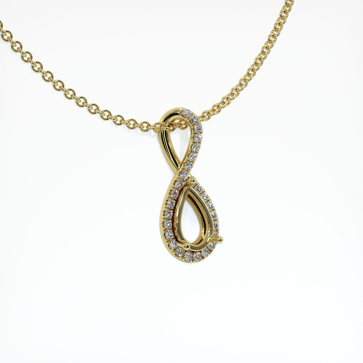 18K Yellow Gold Pave Pendant Setting