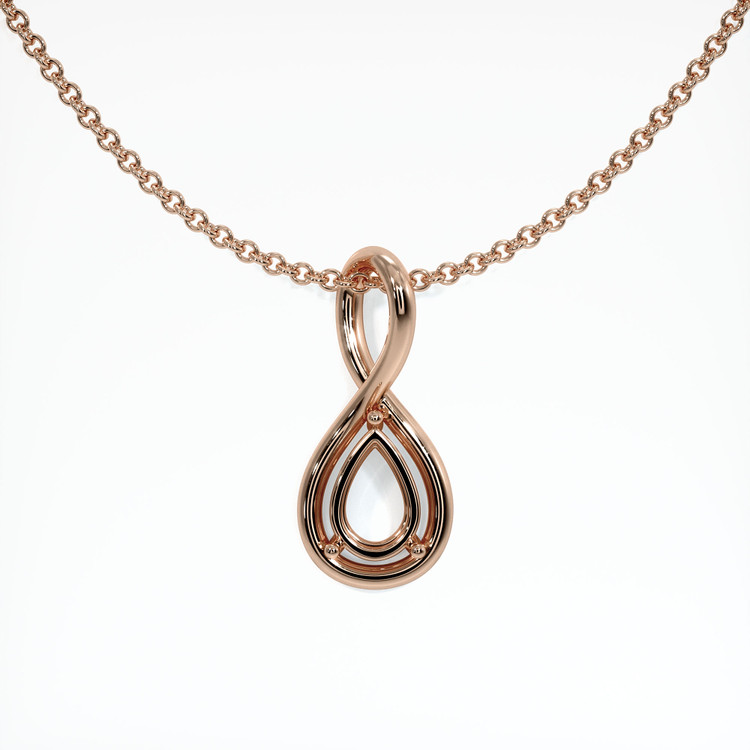 14K Rose Gold Solitaire Pendant Setting