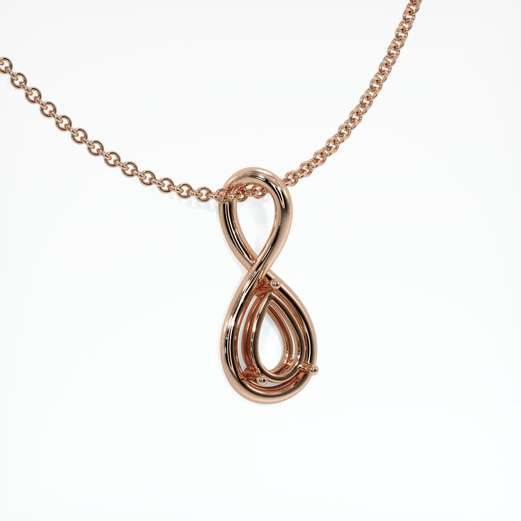 14K Rose Gold Solitaire Pendant Setting