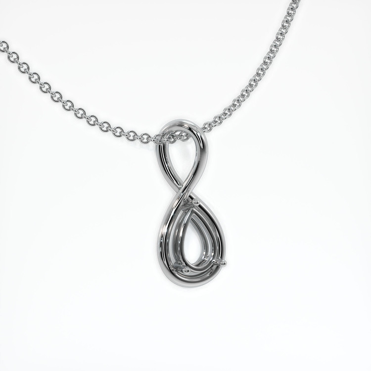 14K White Gold Solitaire Pendant Setting