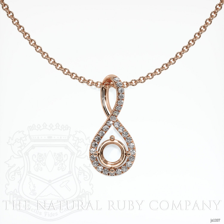 14K Rose Gold Pave Pendant Setting
