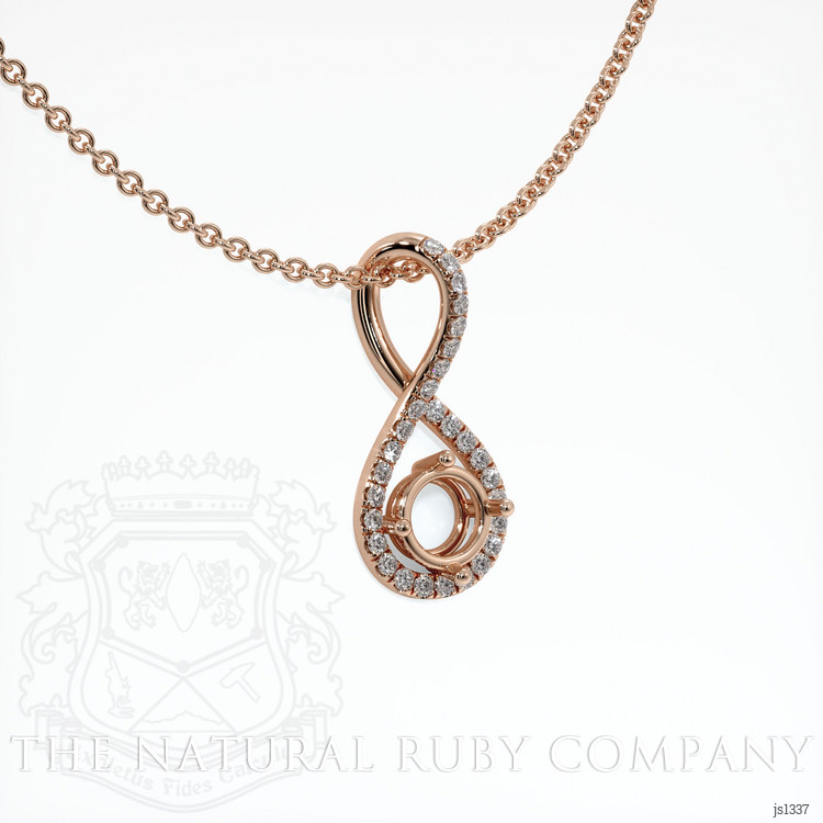 14K Rose Gold Pave Pendant Setting