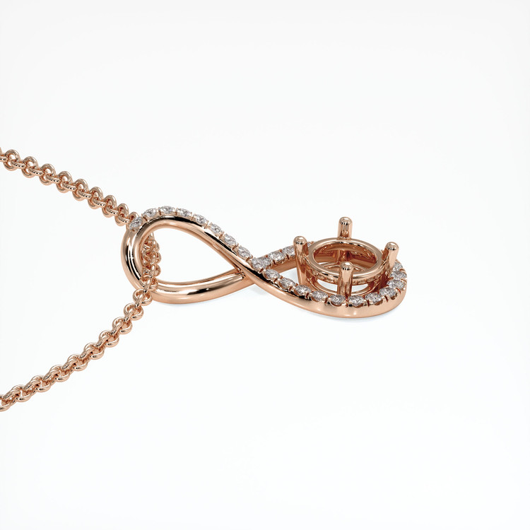 14K Rose Gold Pave Pendant Setting