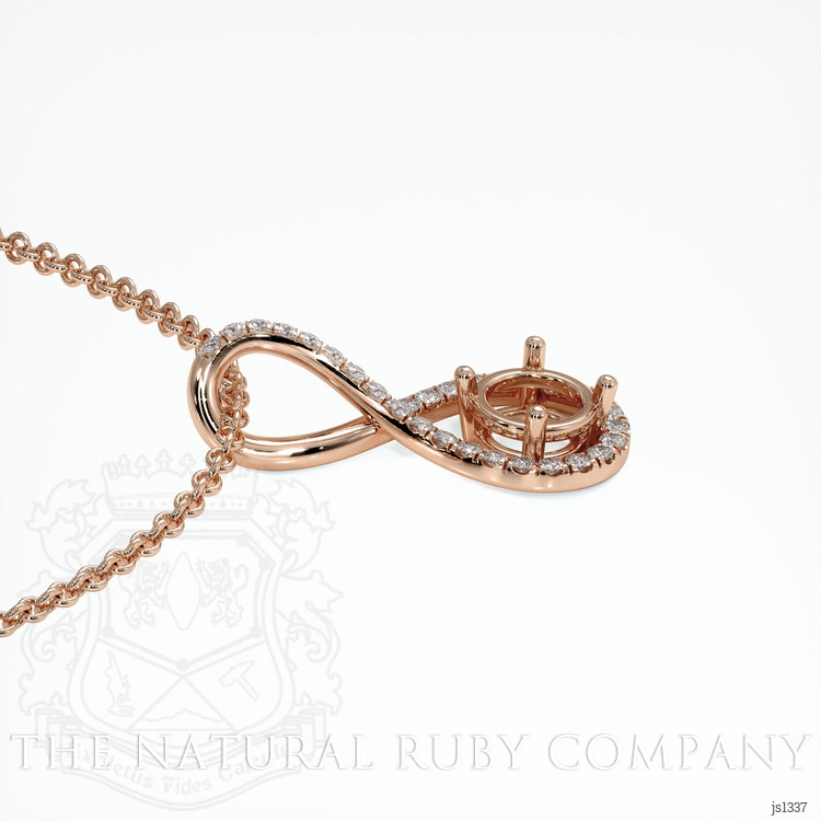 14K Rose Gold Pave Pendant Setting