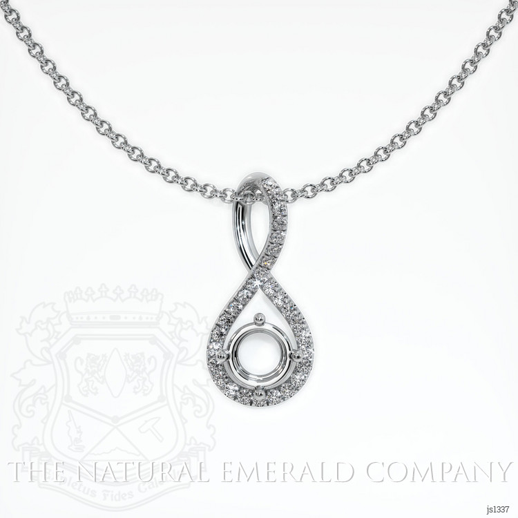 18K White Gold Pave Pendant Setting