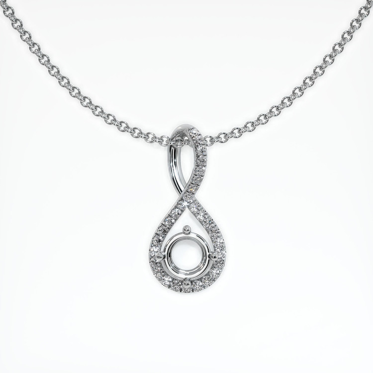 18K White Gold Pave Pendant Setting