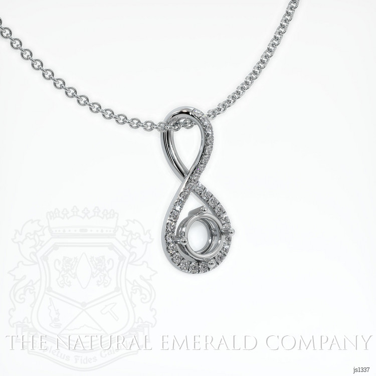 18K White Gold Pave Pendant Setting
