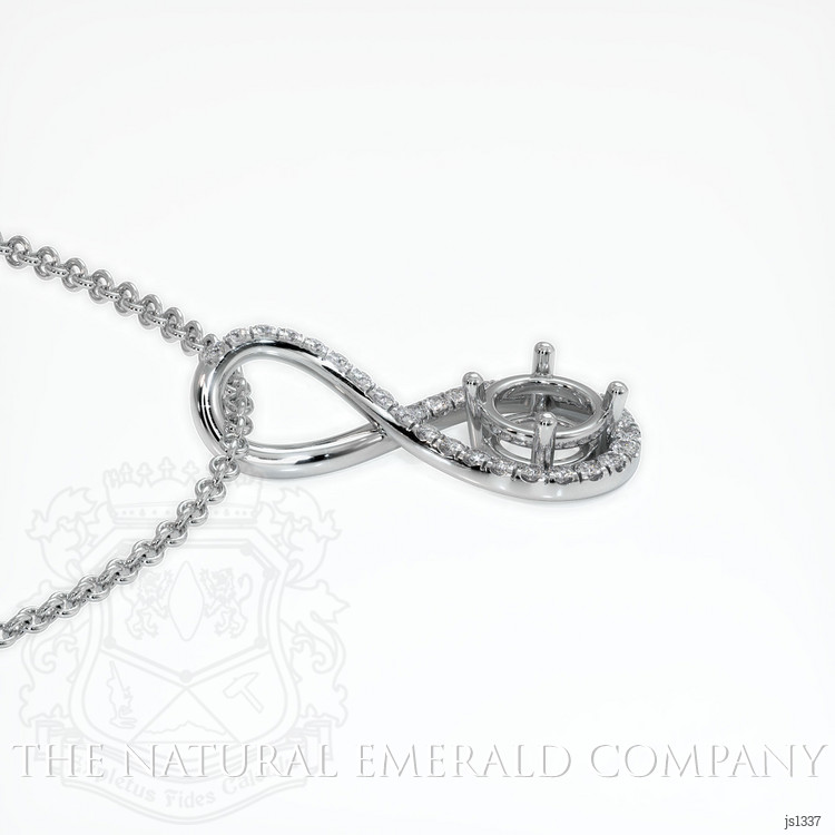 18K White Gold Pave Pendant Setting