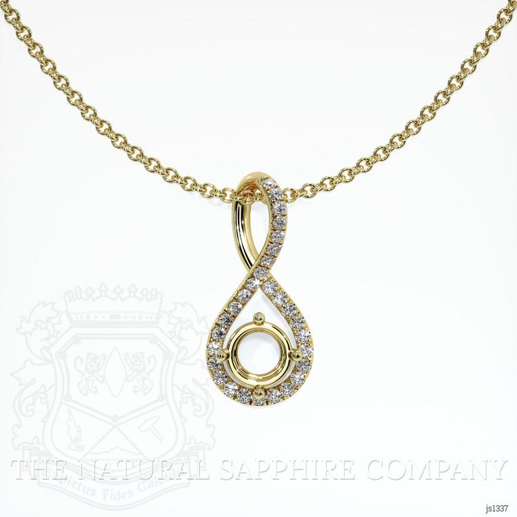 14K Yellow Gold Pave Pendant Setting