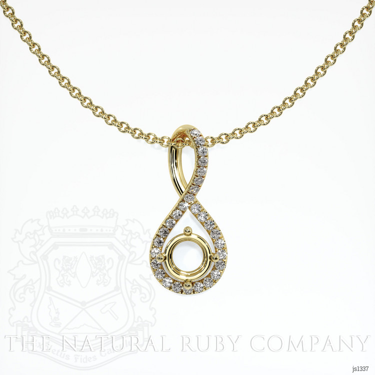 14K Yellow Gold Pave Pendant Setting