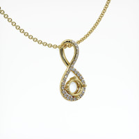 14K Yellow Gold Pave Pendant Setting Image