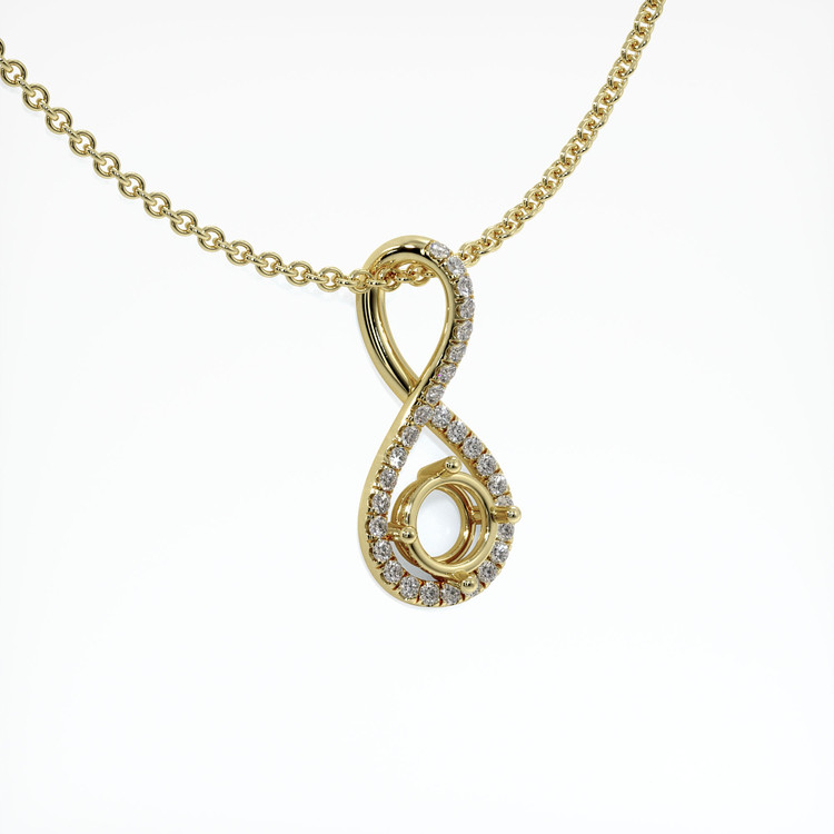 14K Yellow Gold Pave Pendant Setting
