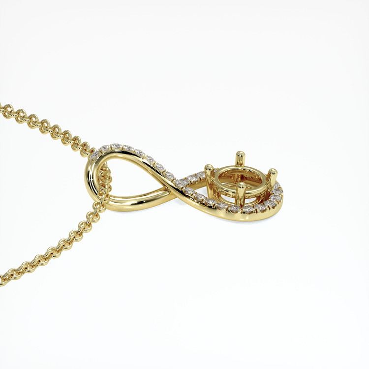 14K Yellow Gold Pave Pendant Setting