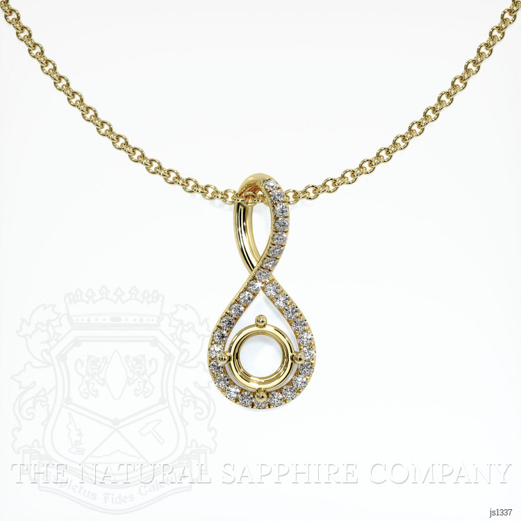 18K Yellow Gold Pave Pendant Setting