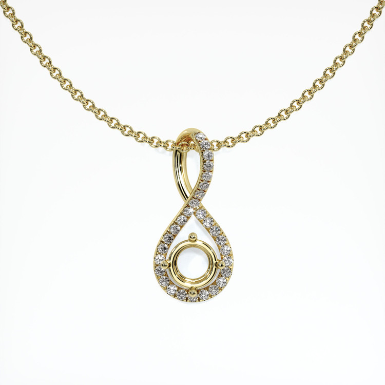 18K Yellow Gold Pave Pendant Setting
