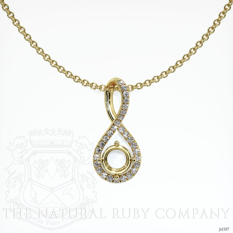18K Yellow Gold Pave Pendant Setting