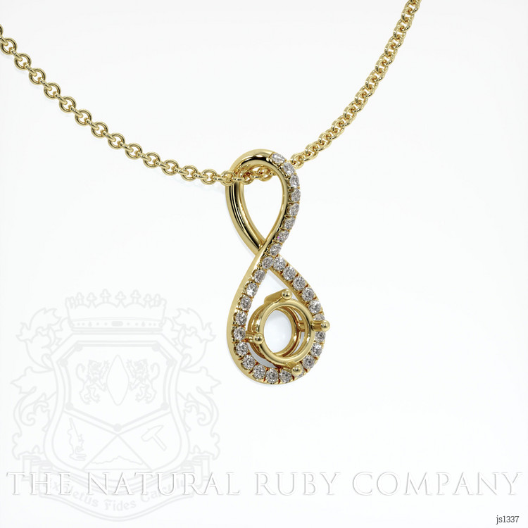 18K Yellow Gold Pave Pendant Setting
