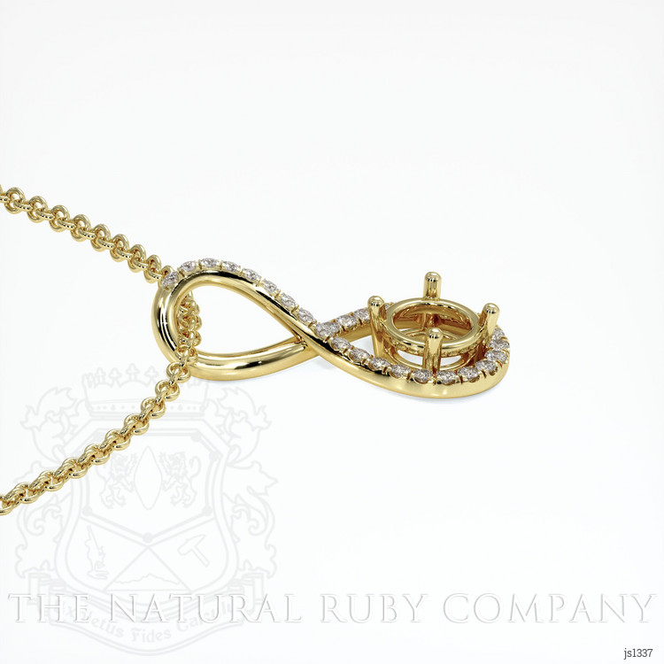 18K Yellow Gold Pave Pendant Setting