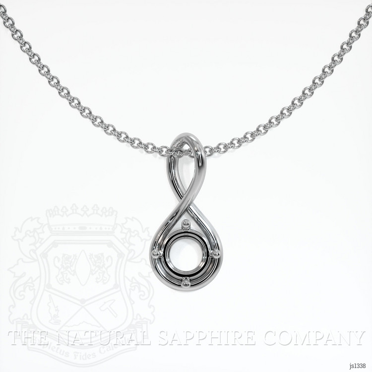 10K White Gold Solitaire Pendant Setting