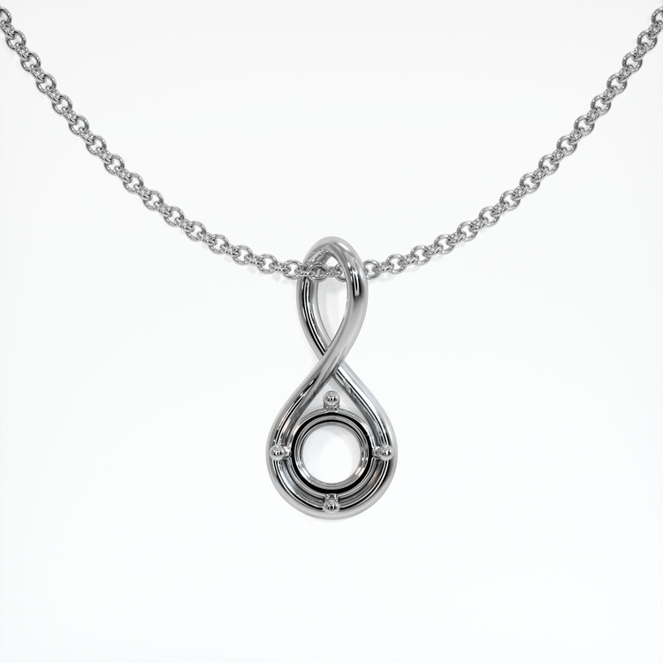 14K White Gold Solitaire Pendant Setting