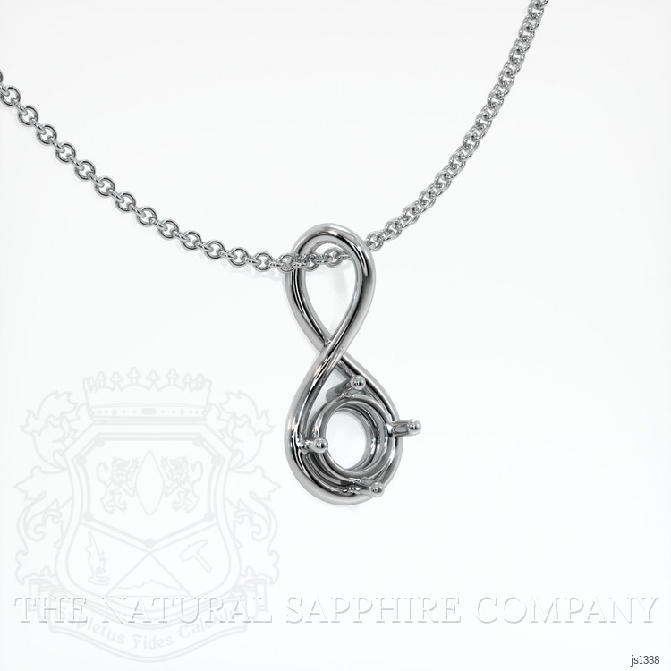 18K White Gold Solitaire Pendant Setting