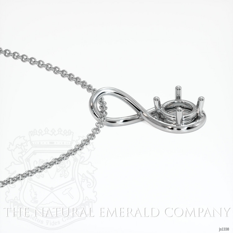 18K White Gold Solitaire Pendant Setting