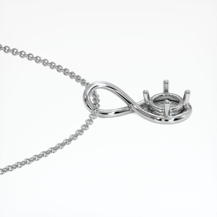 18K White Gold Solitaire Pendant Setting