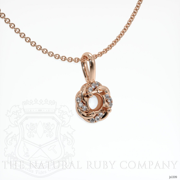 14K Rose Gold Pave Pendant Setting