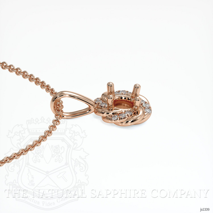 14K Rose Gold Pave Pendant Setting