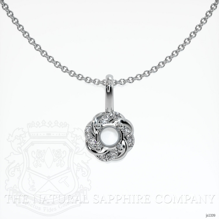 14K White Gold Pave Pendant Setting