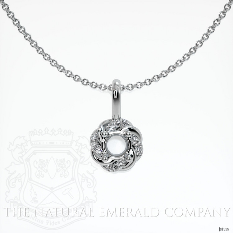 18K White Gold Pave Pendant Setting