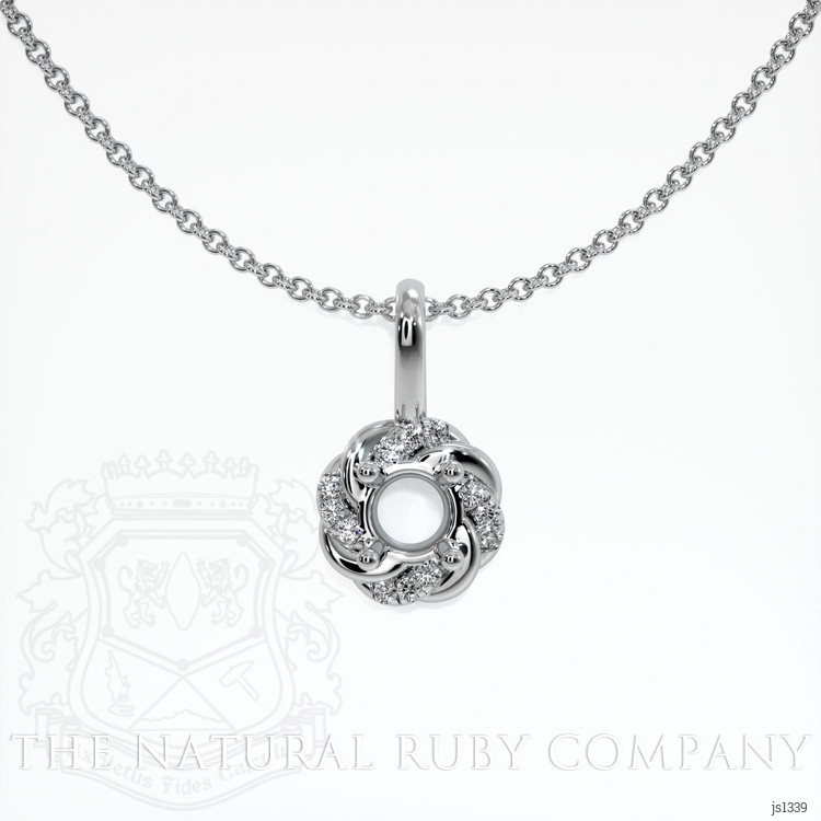 18K White Gold Pave Pendant Setting