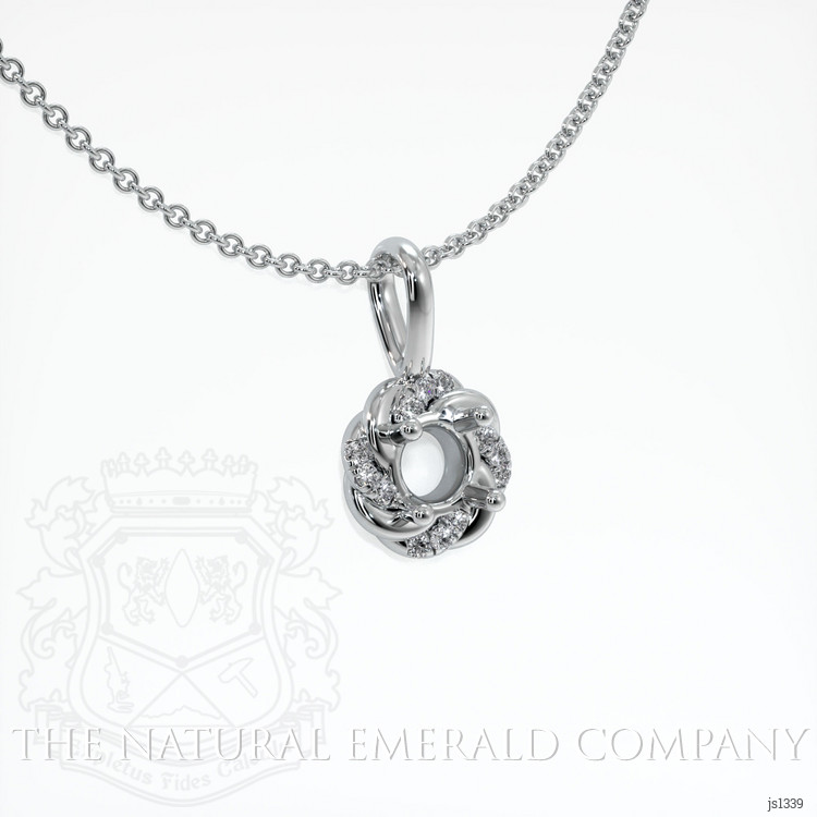 18K White Gold Pave Pendant Setting