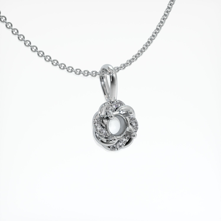 18K White Gold Pave Pendant Setting