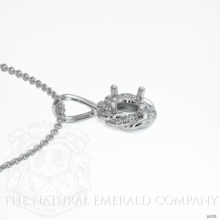 18K White Gold Pave Pendant Setting