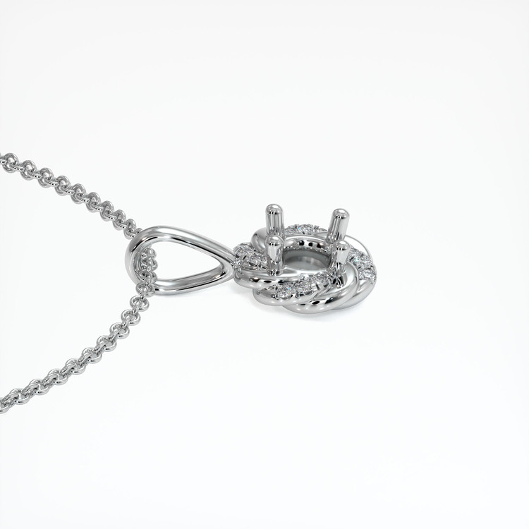 18K White Gold Pave Pendant Setting