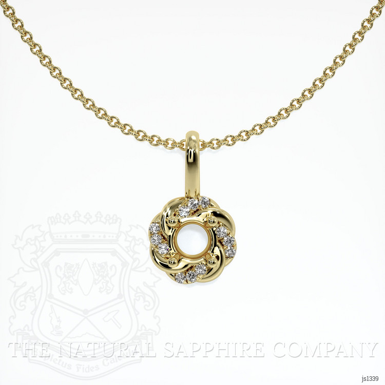 14K Yellow Gold Pave Pendant Setting