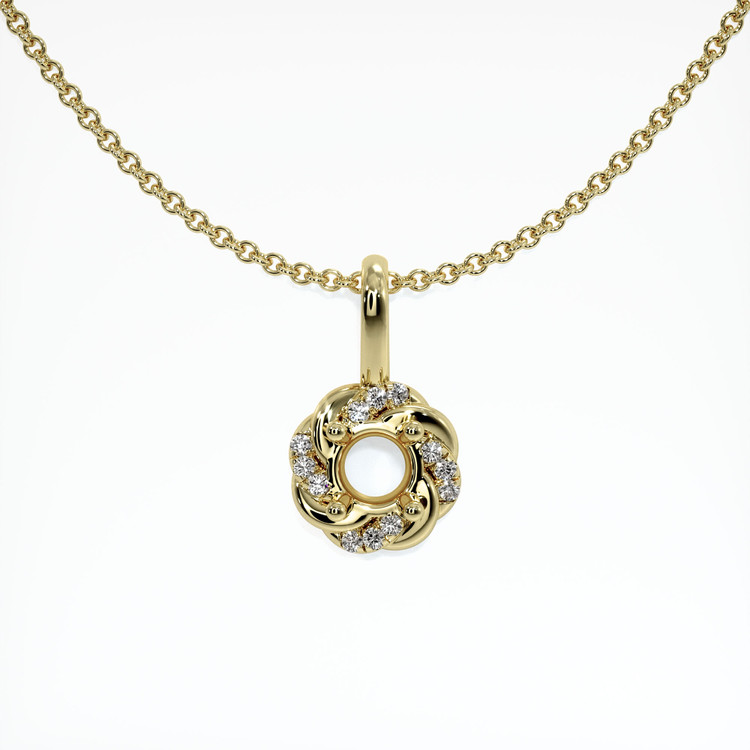 14K Yellow Gold Pave Pendant Setting