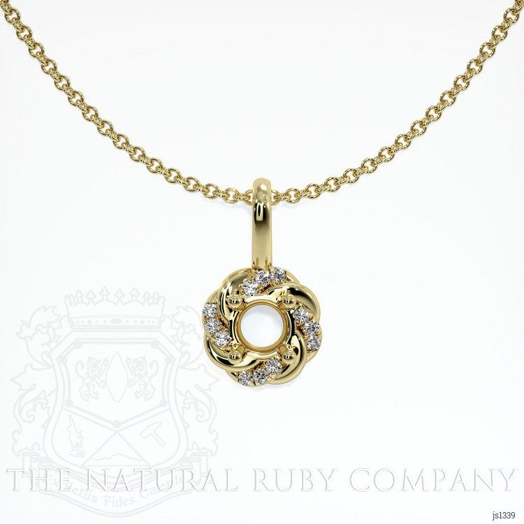 14K Yellow Gold Pave Pendant Setting